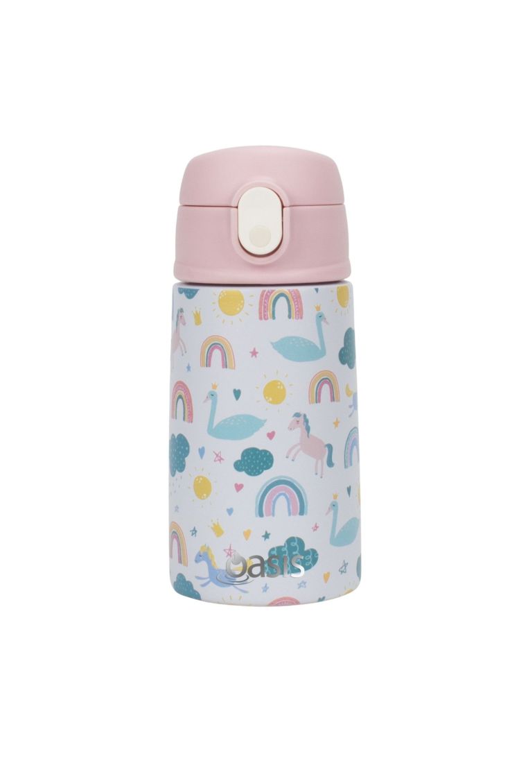 Oasis Kids Water Bottle with Sipper Silicone Straw 400ML - Dreamy Unicorns