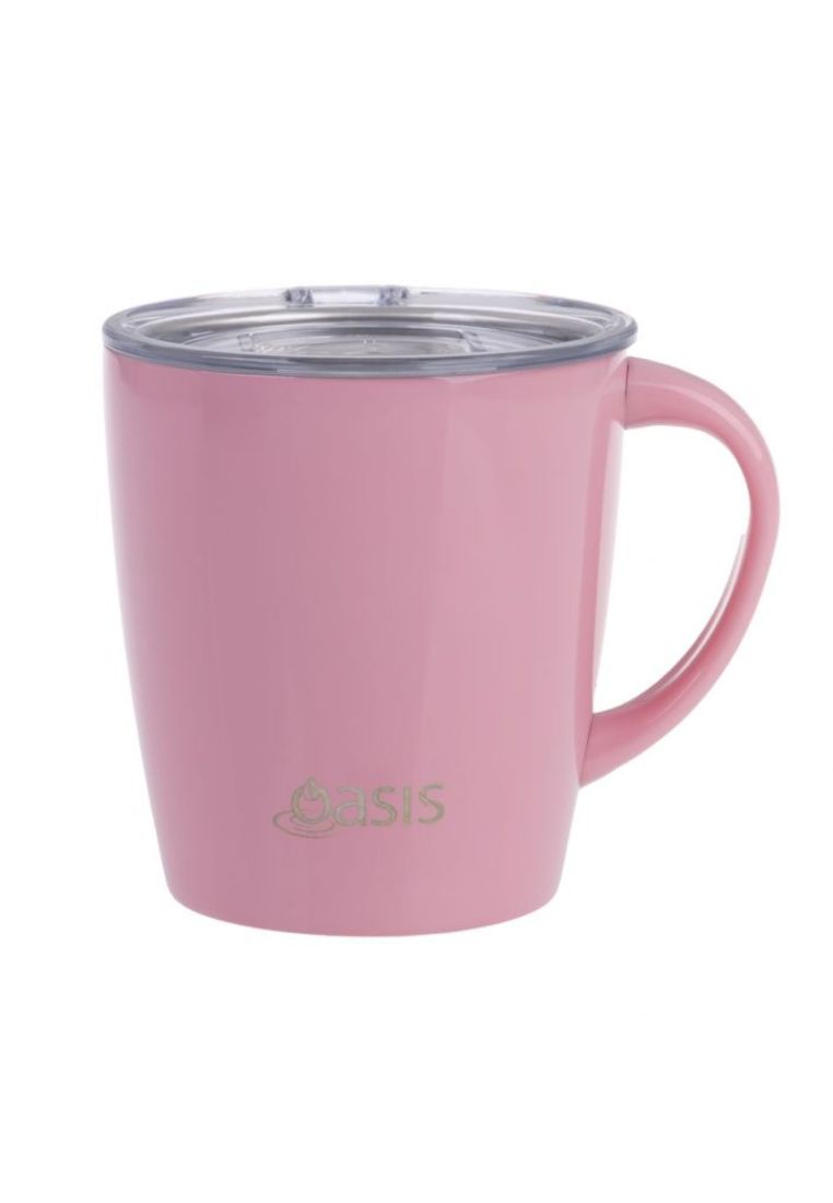 Oasis Stainless Steel Insulated Metro Mug with Handle And Lid 350ML - French Rose