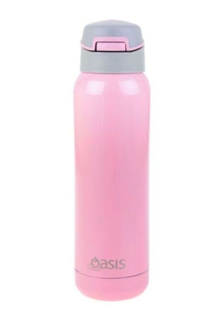 Oasis Stainless Steel Insulated Sports Water Bottle with Straw 500ML - Soft Pink
