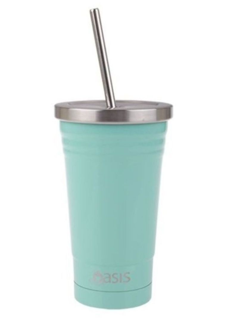 Oasis Stainless Steel Insulated Smoothie Tumbler with Straw 500ML - Spearmint
