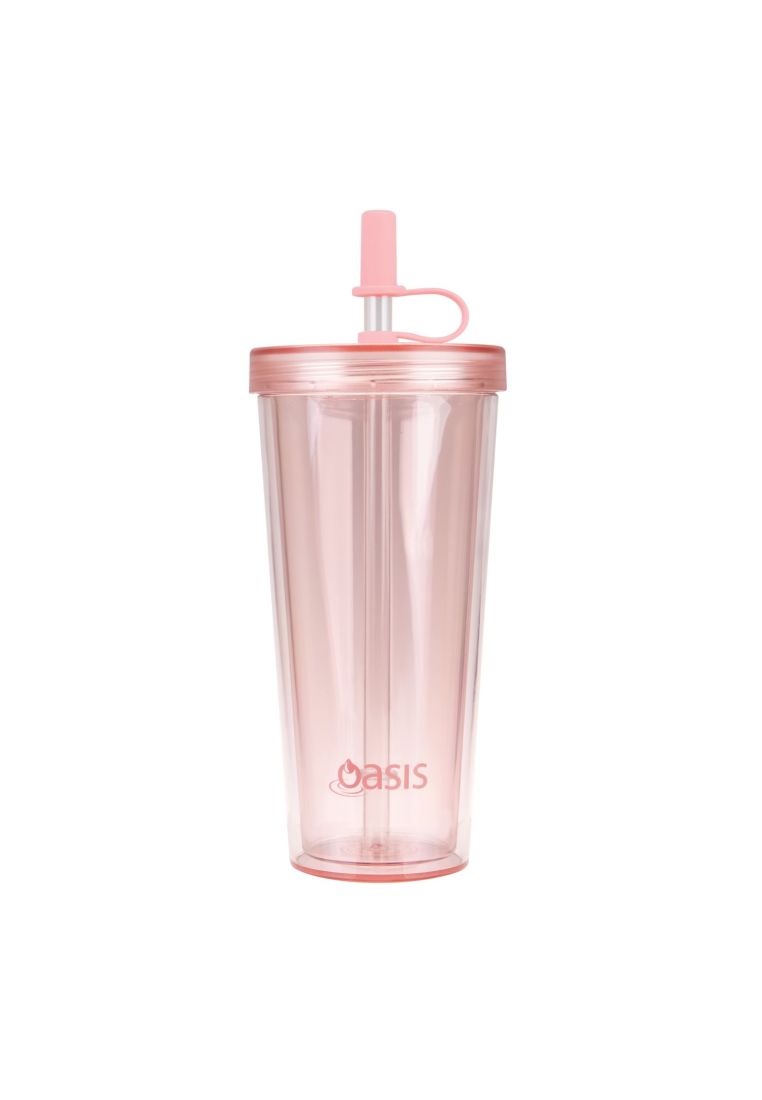 Oasis Insulated Smoothie Tumbler with Straw 520ML - Strawberry