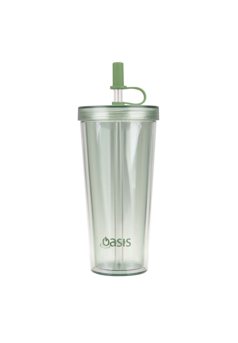 Oasis Insulated Smoothie Tumbler with Straw 520ML - Green Apple
