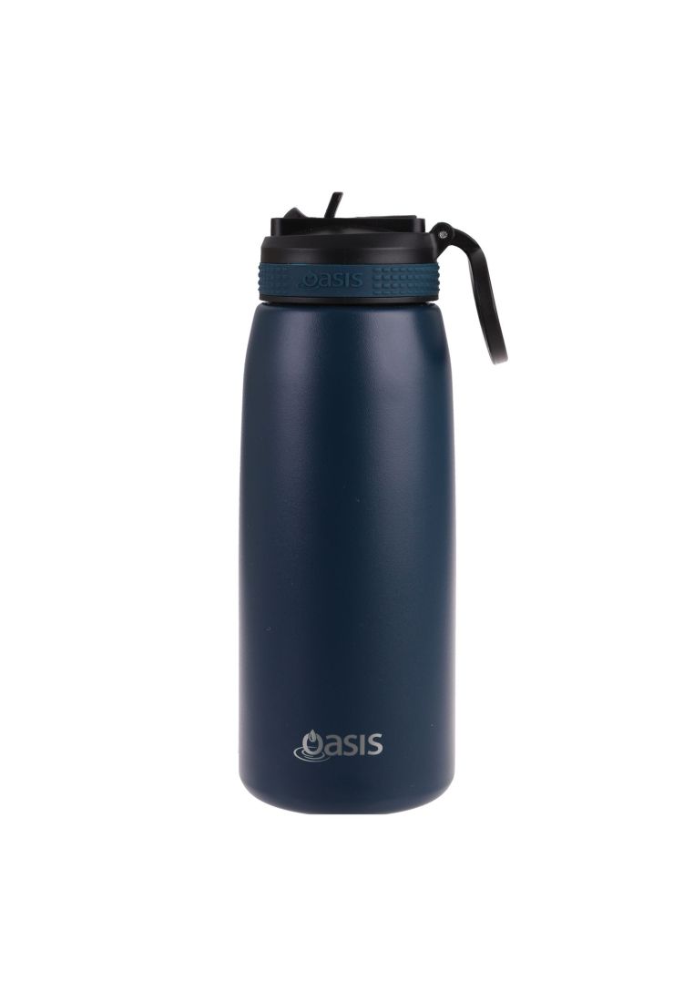 Oasis Stainless Steel Insulated Sports Water Bottle with Straw 780ML - Navy