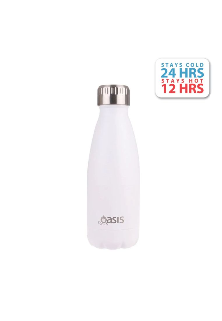 Oasis Stainless Steel Insulated Water Bottle 350ML - Matte White
