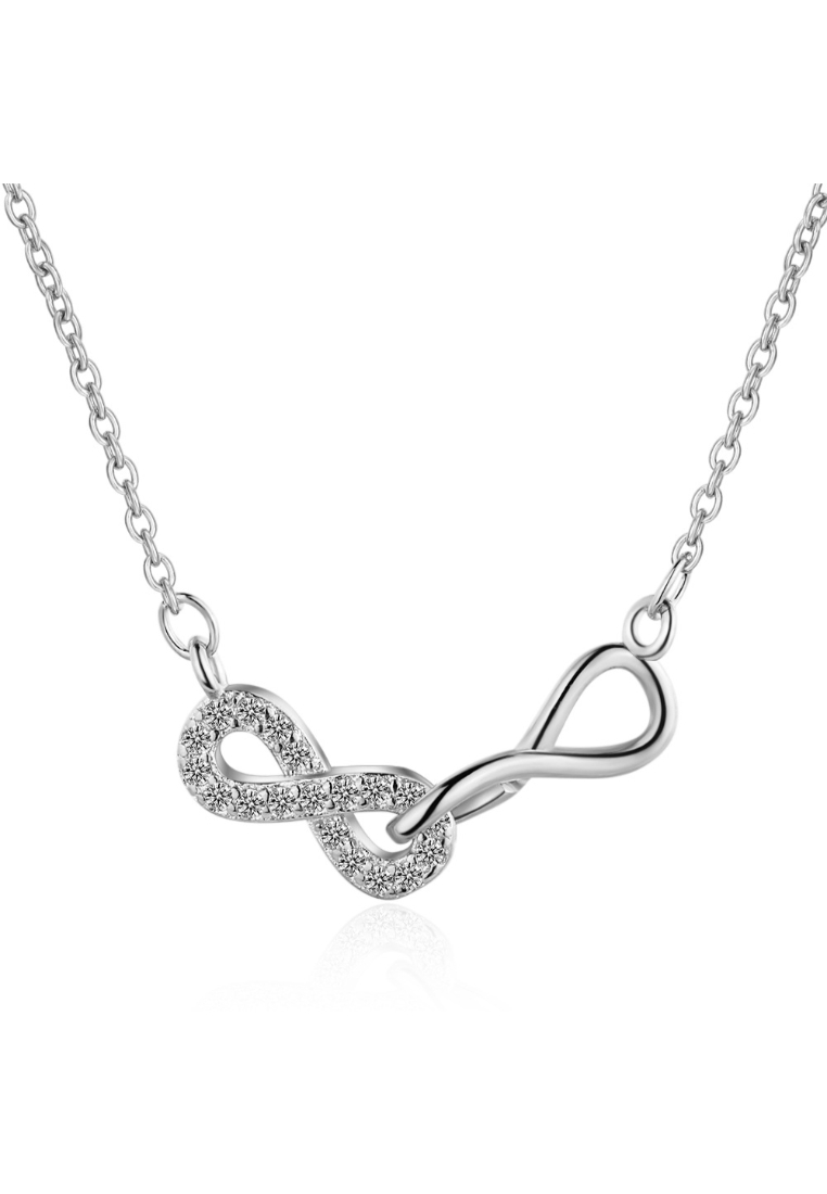 Obsession OBSESSION Double Infinity Friendship Forever Necklace White Gold