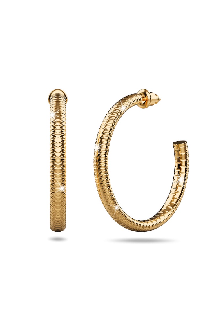 Obsession OBSESSION Daniela Engraved Hoop Earrings In Yellow Gold
