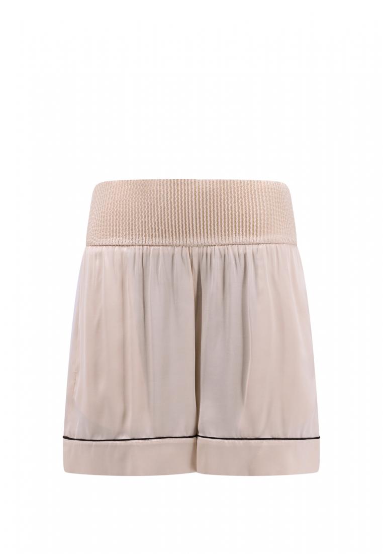 Viscose pajama shorts. Exclusive capsule collection for Nugnes - OFF-WHITE - Beige