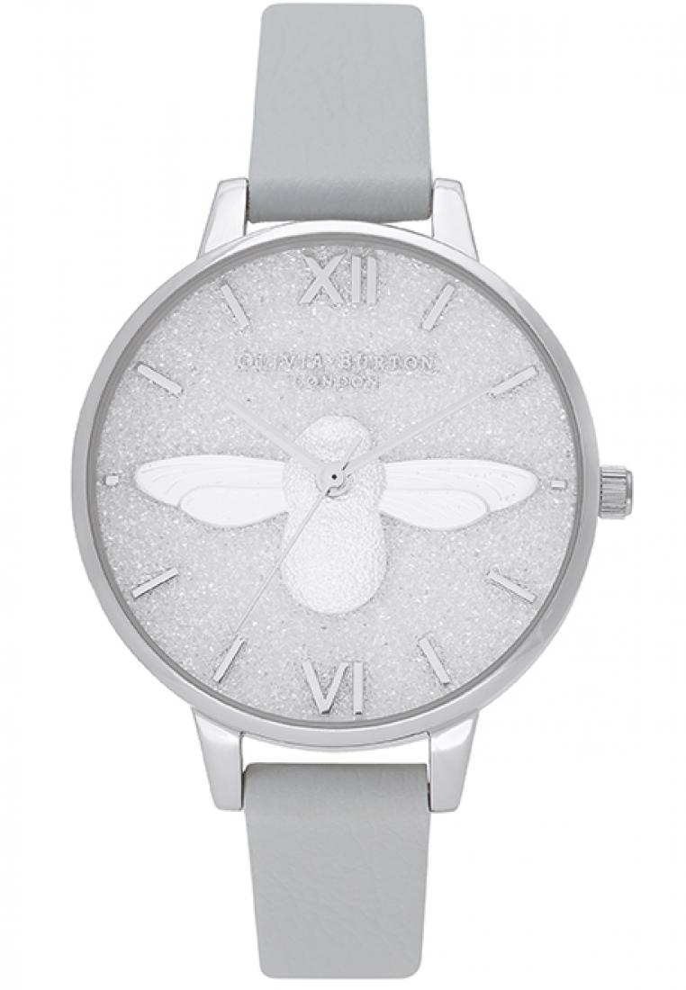 olivia burton glitter dial eco light grey women's watch (ob16gd52)