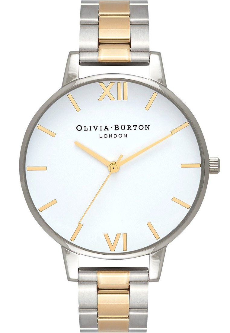 Olivia Burton WHITE DIAL BIG DIAL Silver & Gold 38 Women's Watch