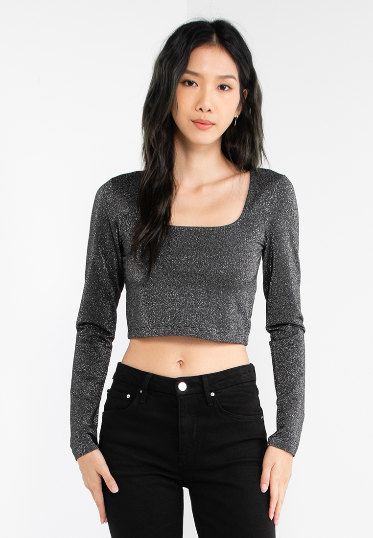 ONLY Grace Square Glitter Top