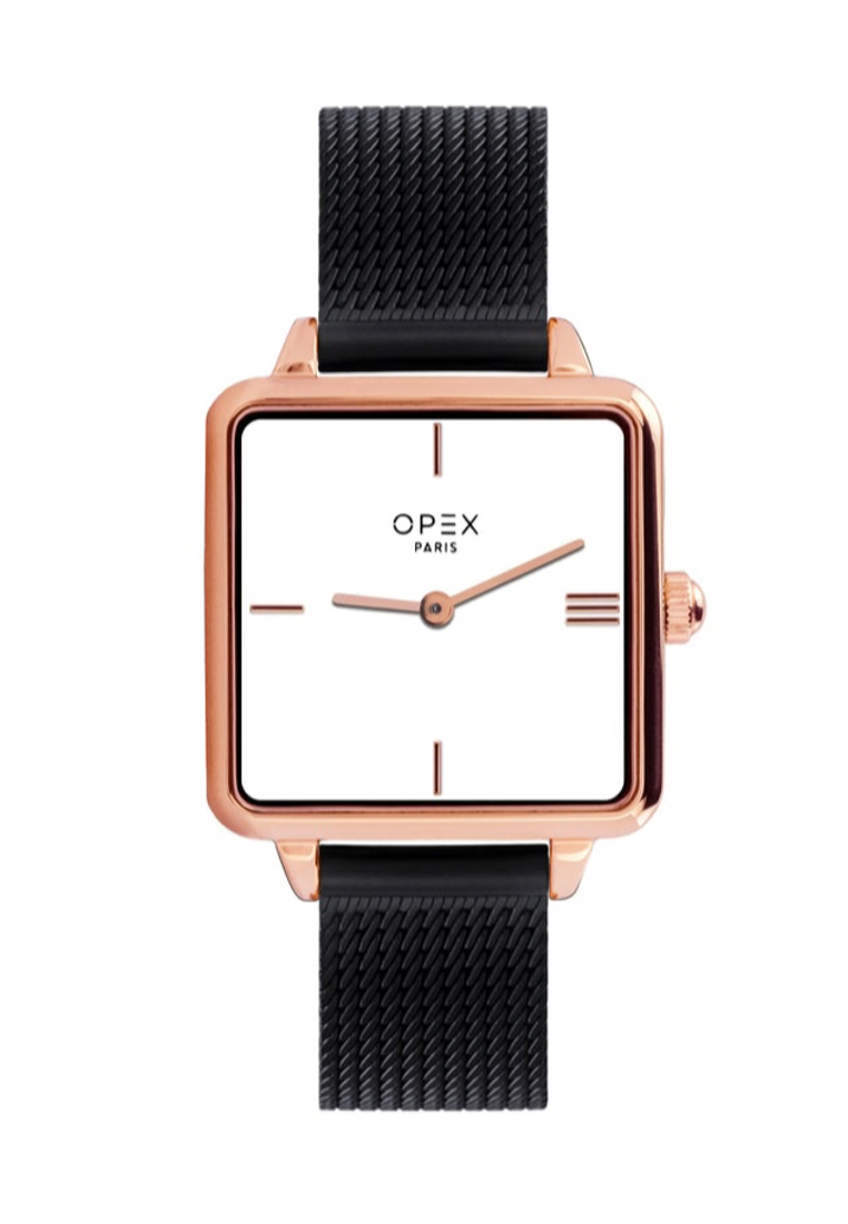 Opex Paris® SQUARE - OPW047 網狀金屬手鍊上的女士石英手錶