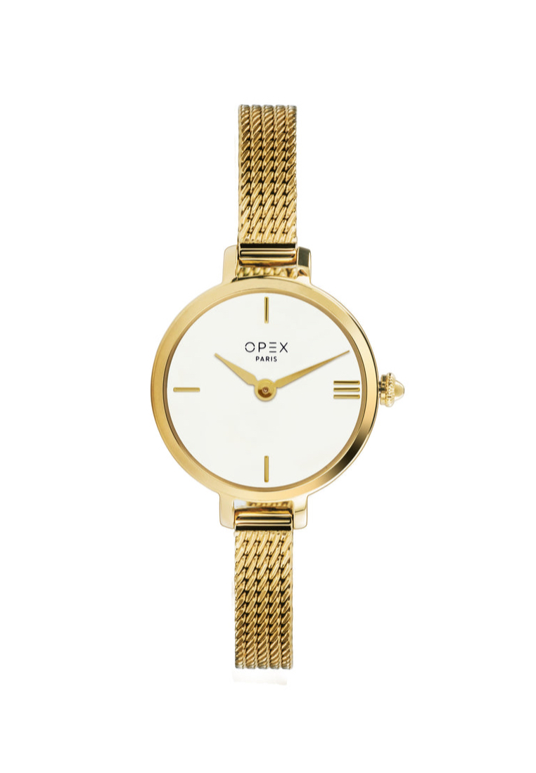 Opex Paris® MINI CONCEPT ROTONDE - OPW051 網狀金屬手鍊上的女士石英手錶