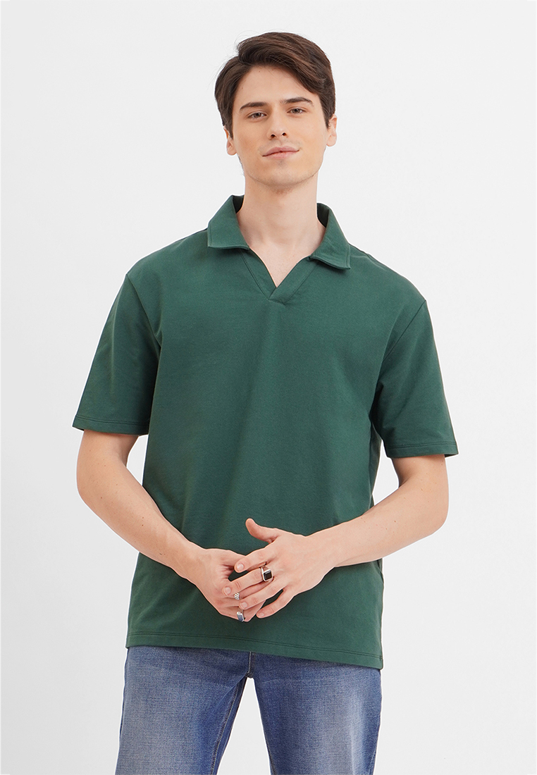 Penshoppe Relaxed Fit Polo With Open Collar