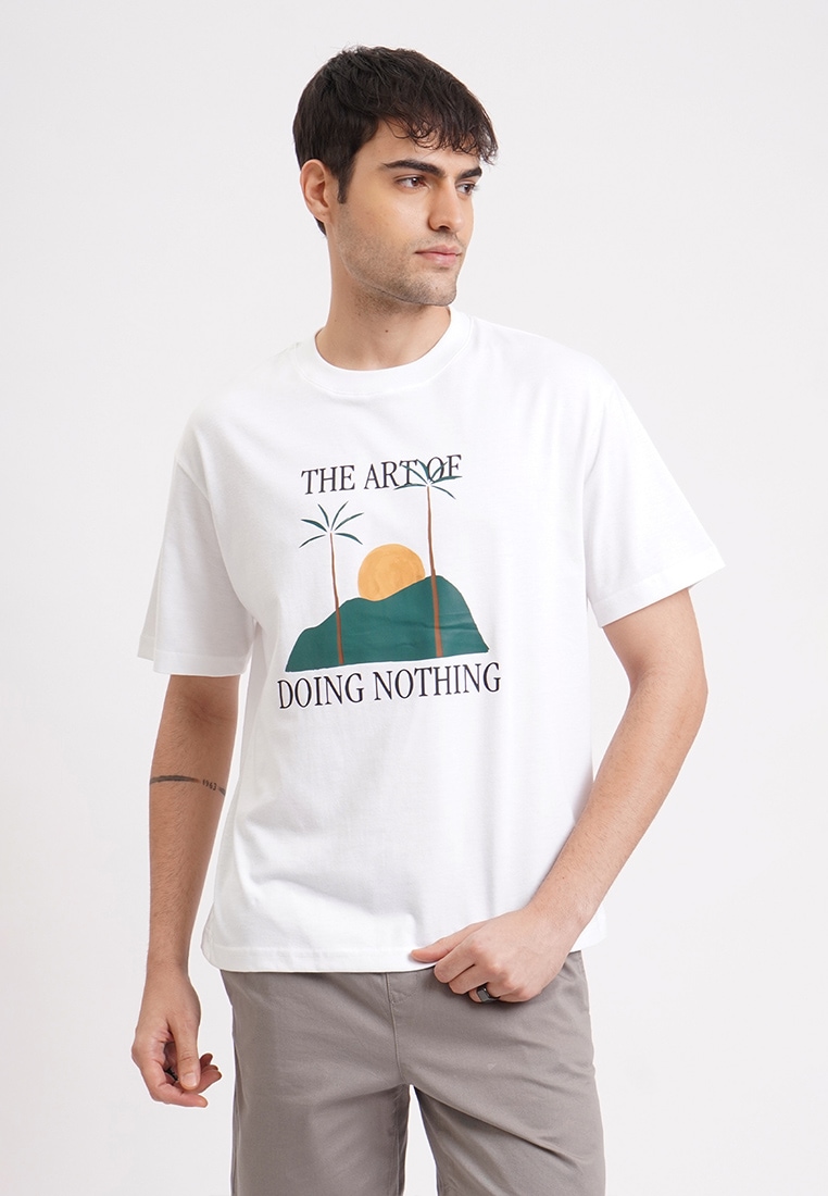 Penshoppe Art Of Doing Nothing Modern Fit Graphic T-Shirt