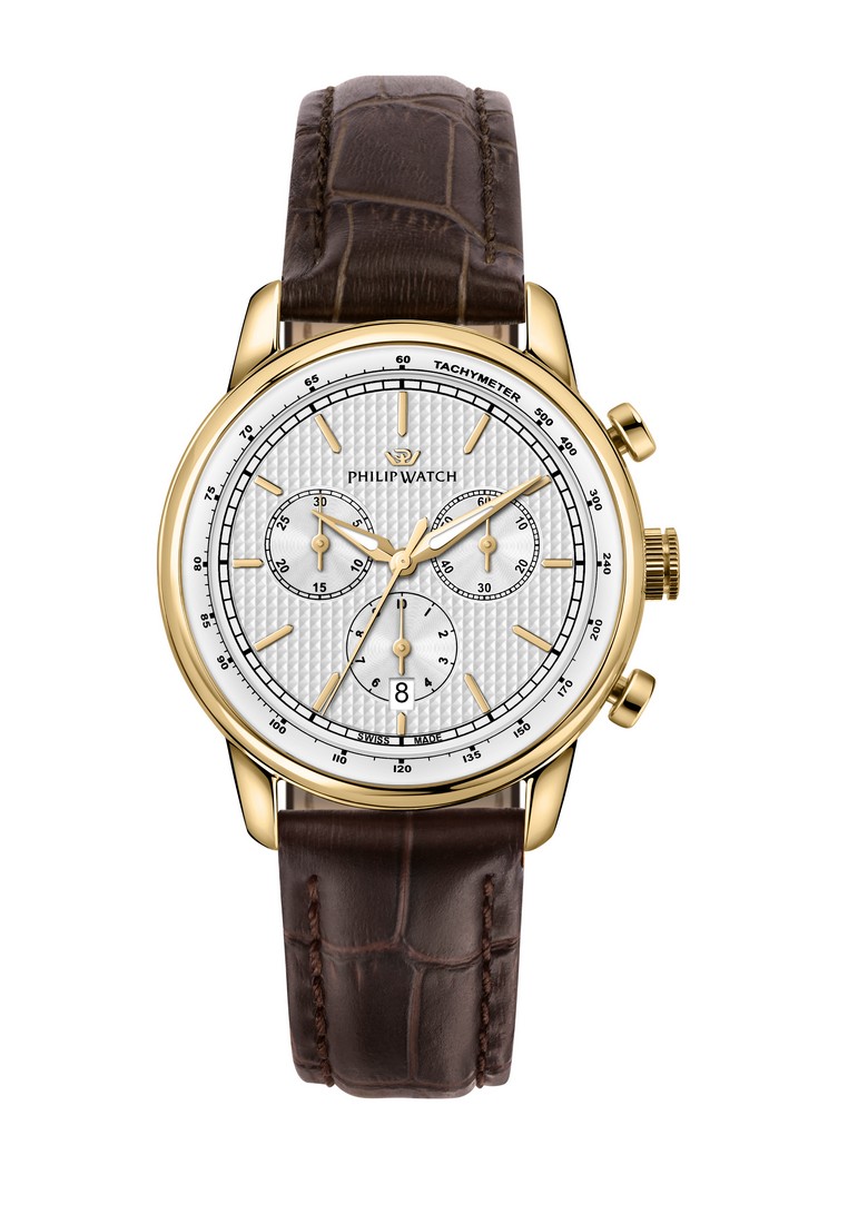 【Swiss Made】Philip Watch Anniversary 40mm Case Leather Strap Men's Chronograph Quartz Watch R8271650001-10 ATM Waterproof