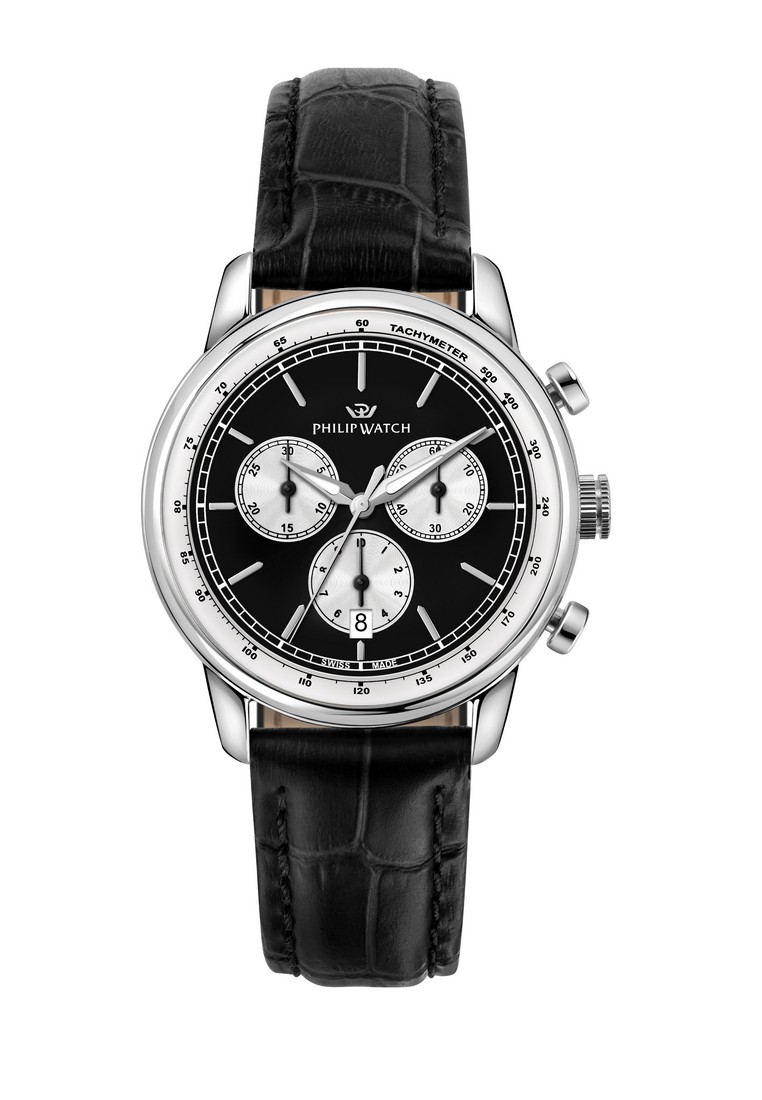 【Swiss Made】Philip Watch Anniversary 40mm Black Dial Men's Chronograph Quartz Watch R8271650002-10 ATM Waterproof
