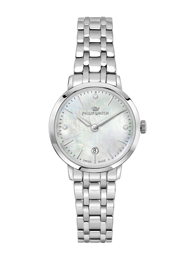 【Swiss Made】Philip Watch Audrey 30mm Mother of Pearl Dial With Diamonds Women's Quartz Watch R8253150512-5 ATM Waterproof