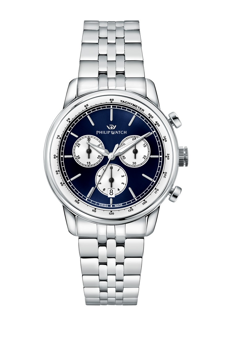 【Swiss Made】Philip Watch Anniversary 40mm Blue Dial Men's Chronograph Quartz Watch R8273650004-10 ATM Waterproof