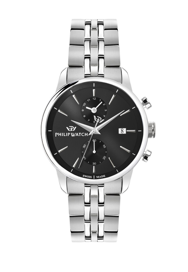 【Swiss Made】Philip Watch Anniversary 40mm Black Dial Men's Chronograph Quartz Watch R8273650002-10 ATM Waterproof