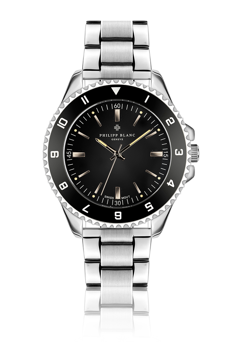 Philipp Blanc Avenches black dial silver link