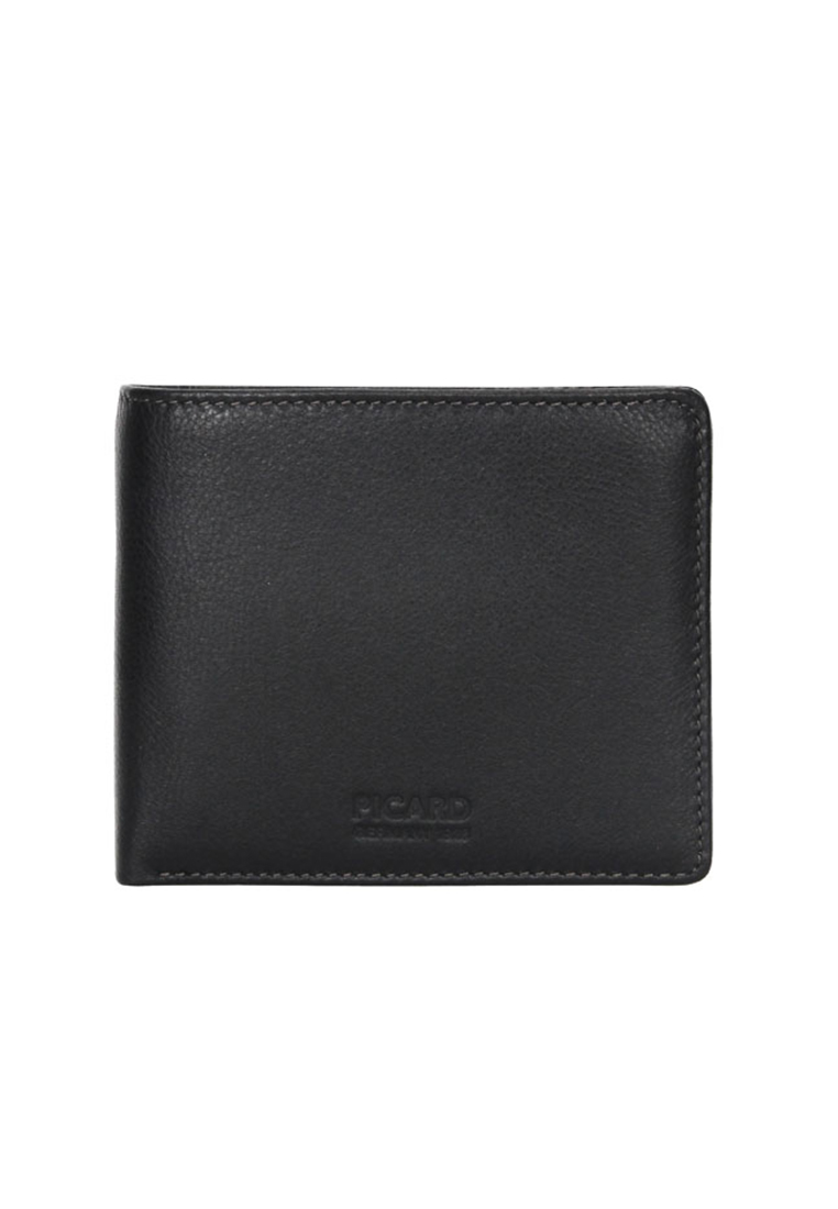 Picard Brooklyn Men's Bifold Leather Wallet with Window Slot (Black)