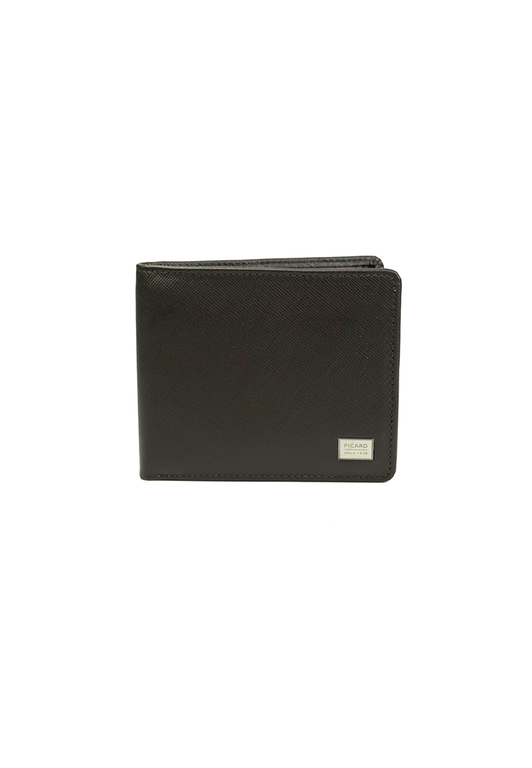 Picard Saffiano Men's Bifold Leather Wallet with Coin Compartment (Cafe)