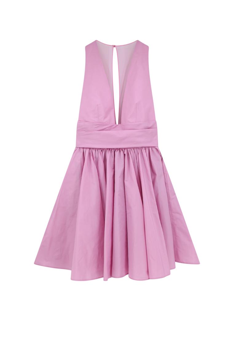 Pinko Taffeta dress with mesh inserts - PINKO - Pink