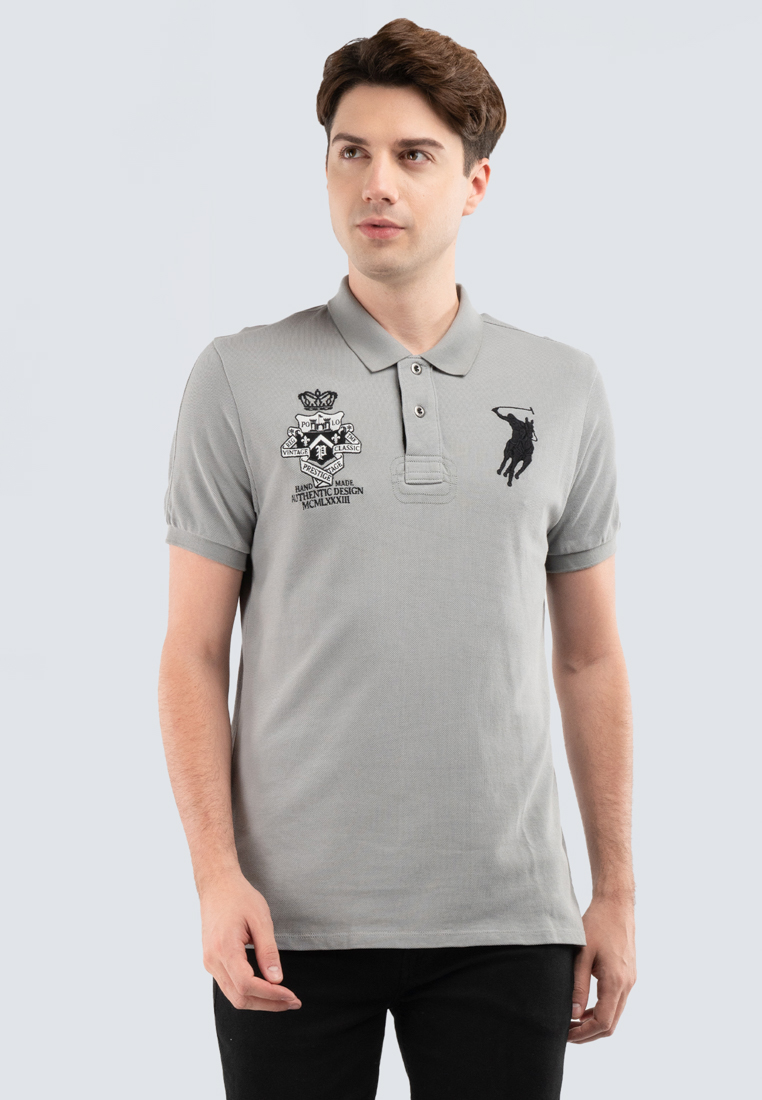 POLO HAUS Polo Haus - Men’s Signature Fit Black & White Prestige Theme Polo Tee MKCS1086