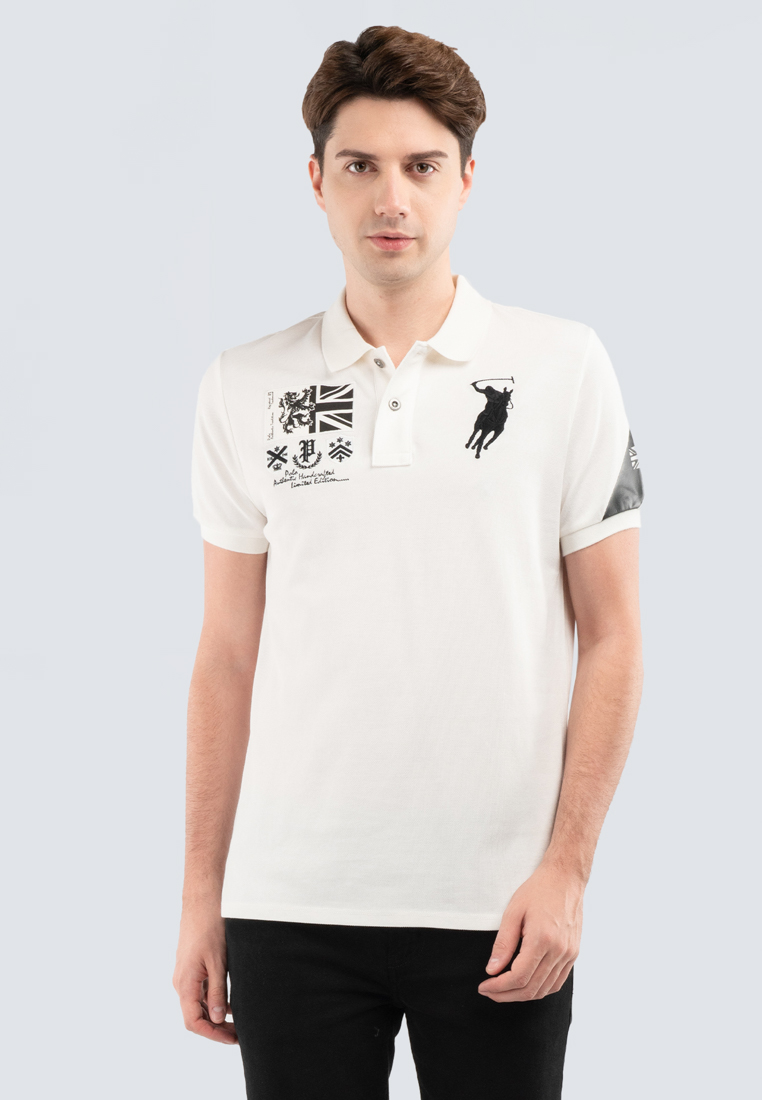 POLO HAUS Polo Haus - Men’s Signature Fit Black & White Prestige Theme Polo Tee MKCS1088