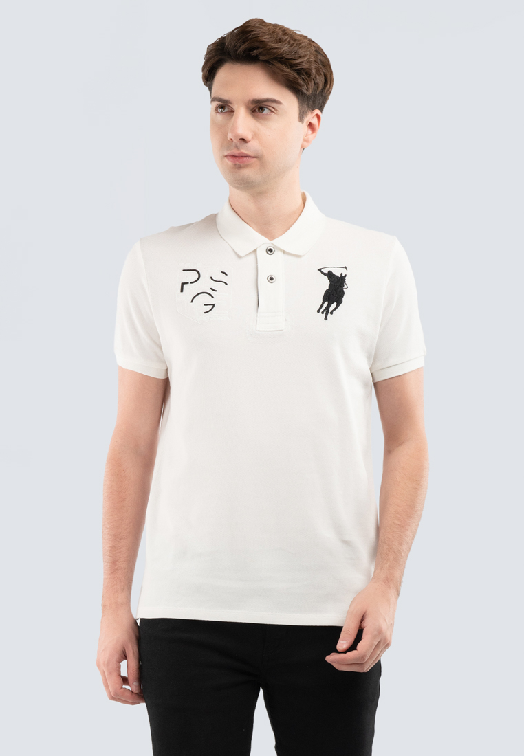 POLO HAUS Polo Haus - Men’s Signature Fit Black & White Prestige Theme Polo Tee MKCS1083