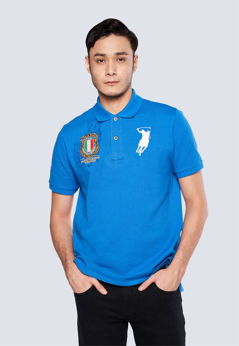 POLO HAUS Polo Haus - Men’s Regular Fit Italy Flag Design Polo Tee