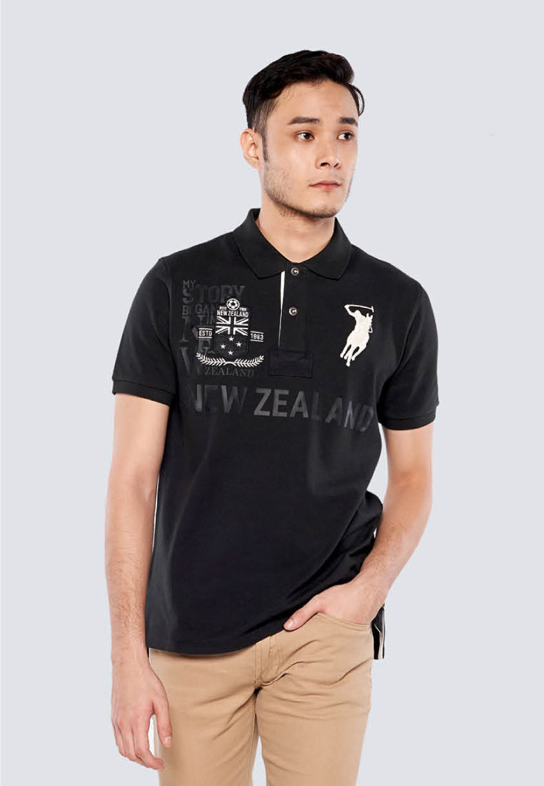 POLO HAUS Polo Haus - Men’s Regular Fit New Zealand Flag Design Polo Tee