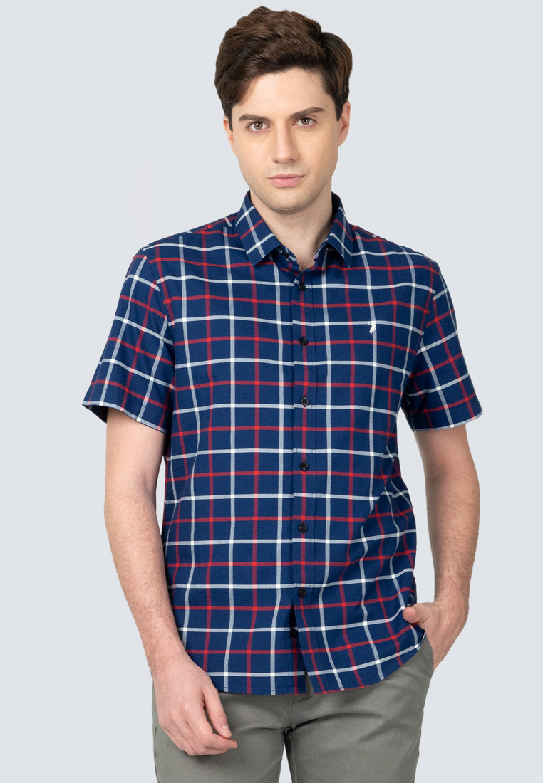 POLO HAUS Polo Haus Men’s 100% Cotton Signature Fit Check Short Sleeve MBSS018