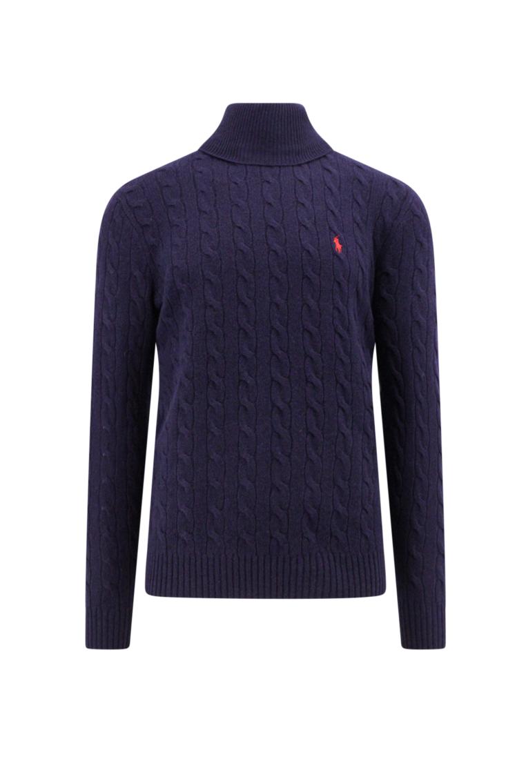 Polo Ralph Lauren Wool and cashmere sweater with frontal logo - POLO RALPH LAUREN - Blue