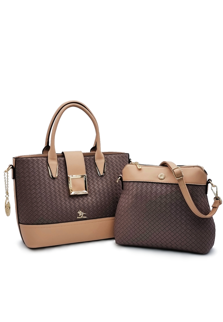 POLO HILL Ladies Peona Straw-Like Handbag with Inner Detachable Sling Bag
