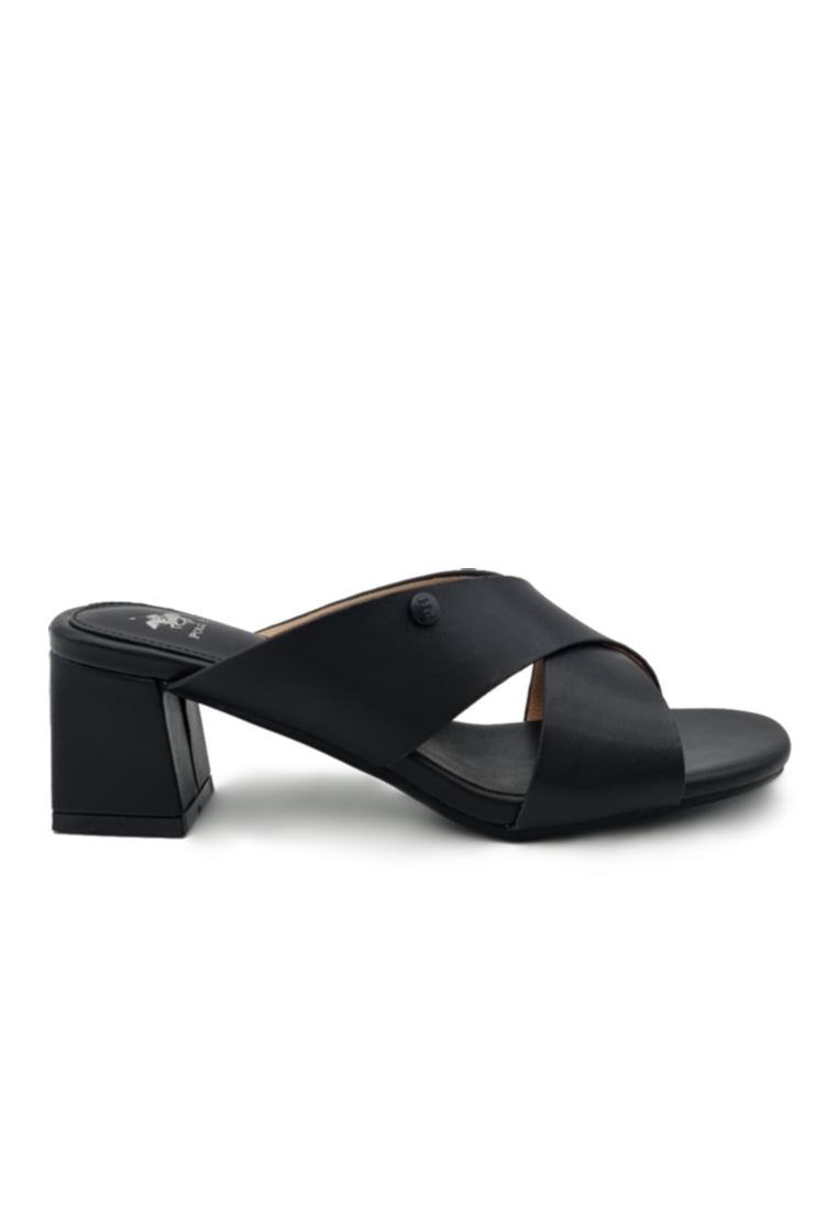 POLO HILL Ladies Open Rounded Toe Cross Band Heels