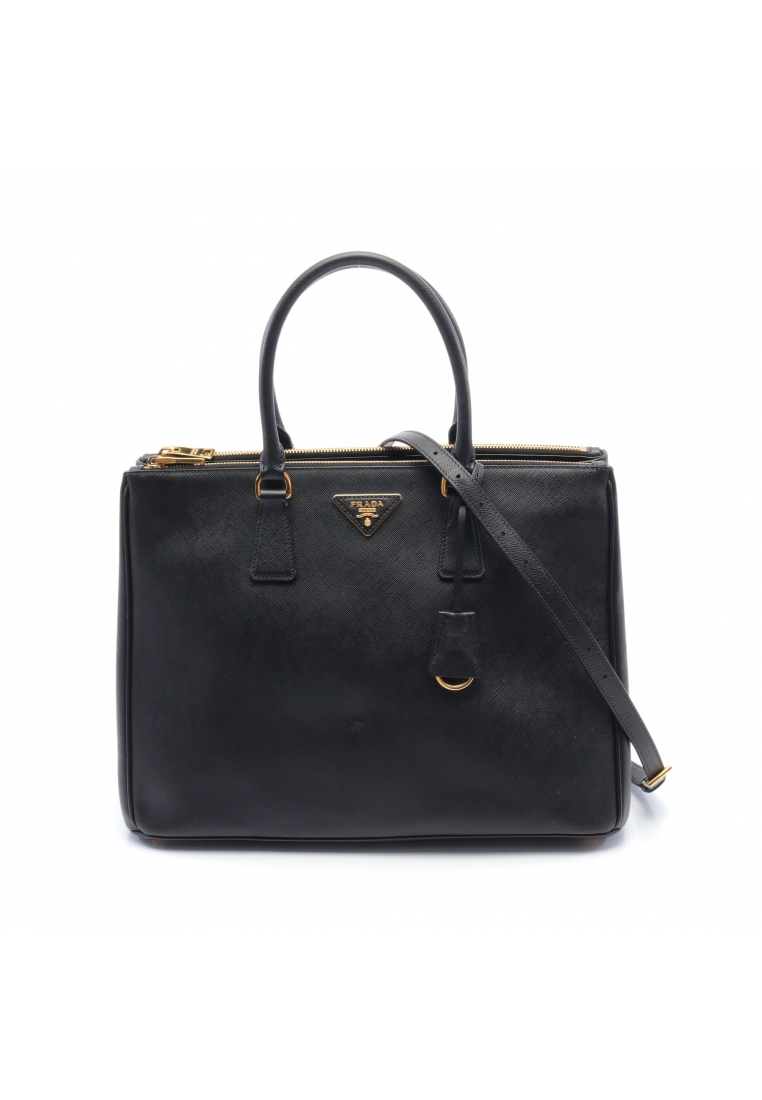 二奢 Pre-loved Prada SAFFIANO LUX Handbag tote bag Saffiano leather black 2WAY