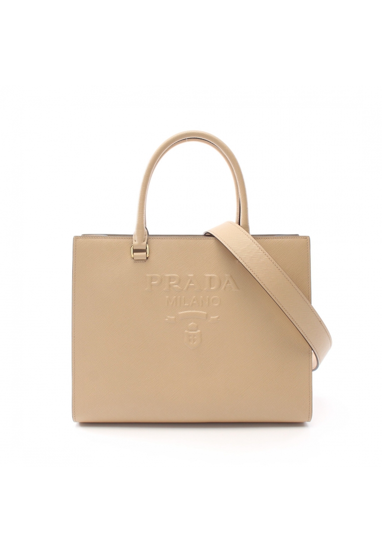 二奢 Pre-loved Prada SAFFIANO LUX Handbag Saffiano leather beige 2WAY