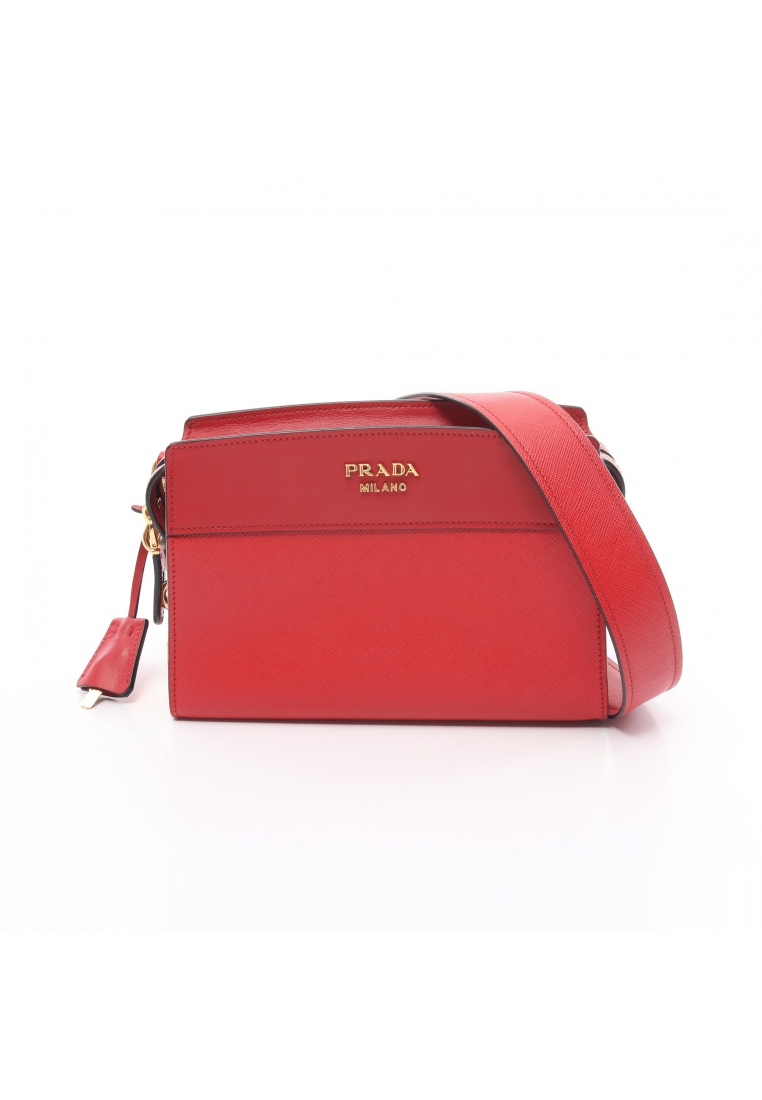 二奢 Pre-loved Prada SAFFIANO + CITY C Shoulder bag Saffiano leather Red