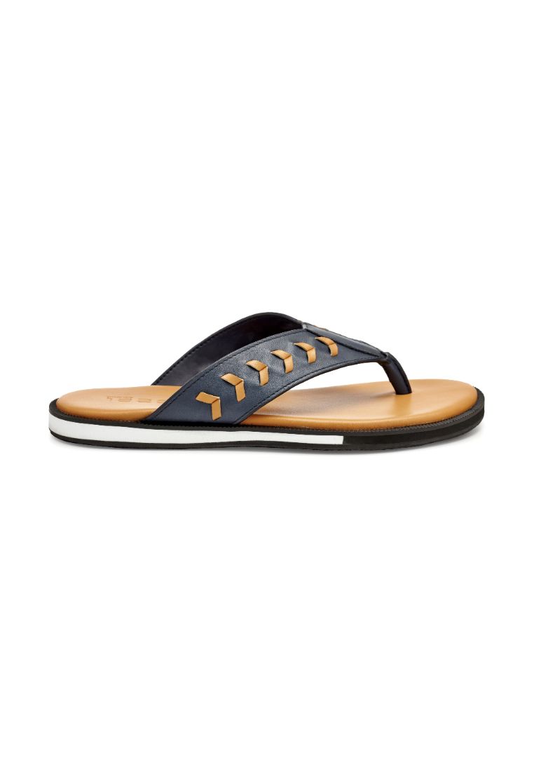 Projet1826 ACHEH THONG LEATHER SANDALS BLUE