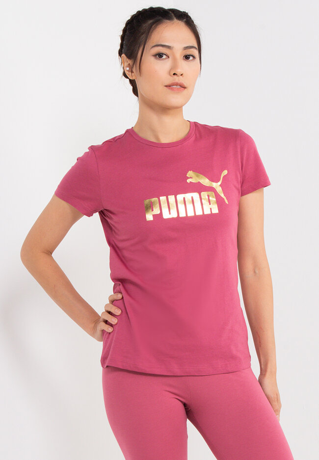 PUMA Essentials+ Metallic Logo Women's Tee