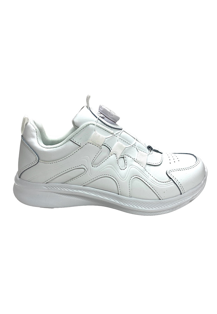 Puppymon 中性白色二層皮+ PU運動鞋