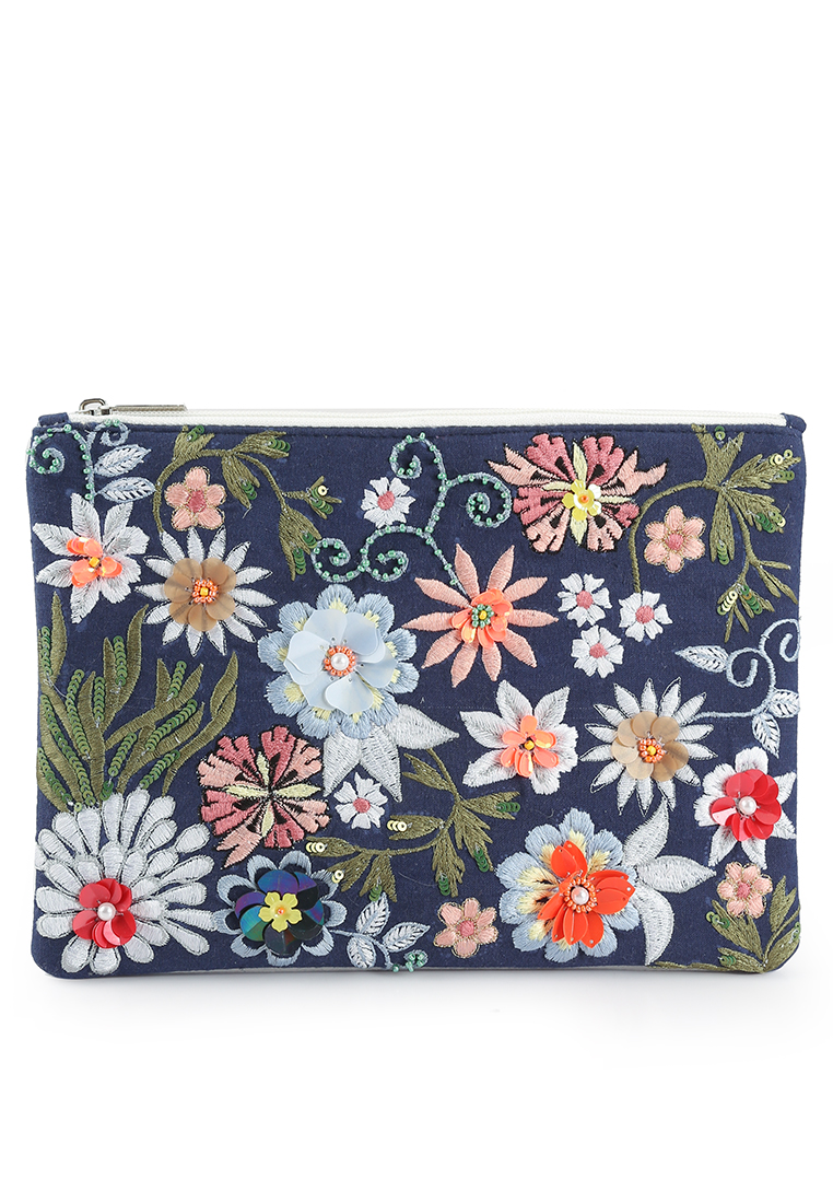 Red's Revenge In Full Bloom Embroidered Clutch Bag
