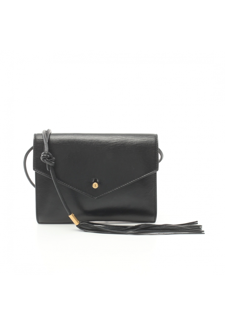 二奢 Pre-loved SAINT LAURENT PARIS Shoulder bag leather black tassel