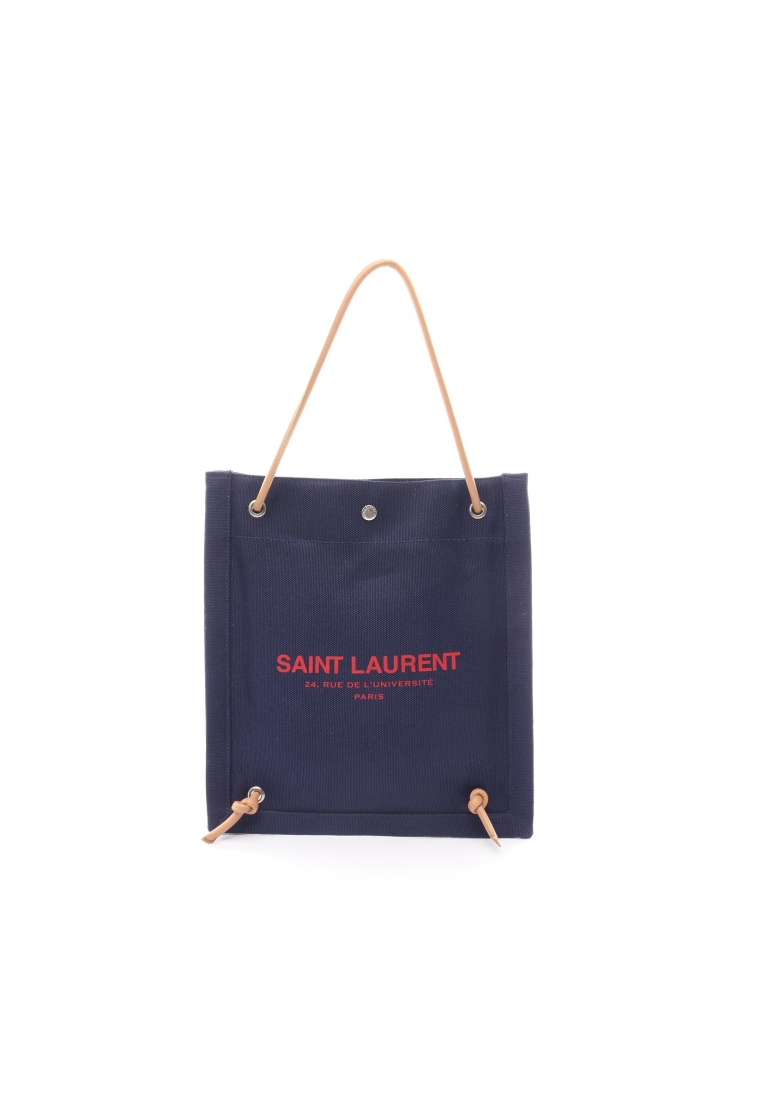 Saint Laurent Paris 二奢 Pre-loved SAINT LAURENT PARIS UNIVERSITE Backpack rucksack canvas leather Navy 2WAY