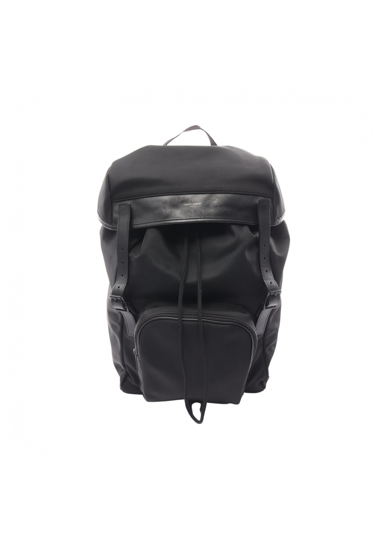 二奢 Pre-loved SAINT LAURENT PARIS City city flap Backpack rucksack Nylon leather black