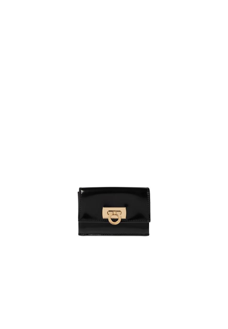 Salvatore Ferragamo Leather Card Holder - SALVATORE FERRAGAMO - Black