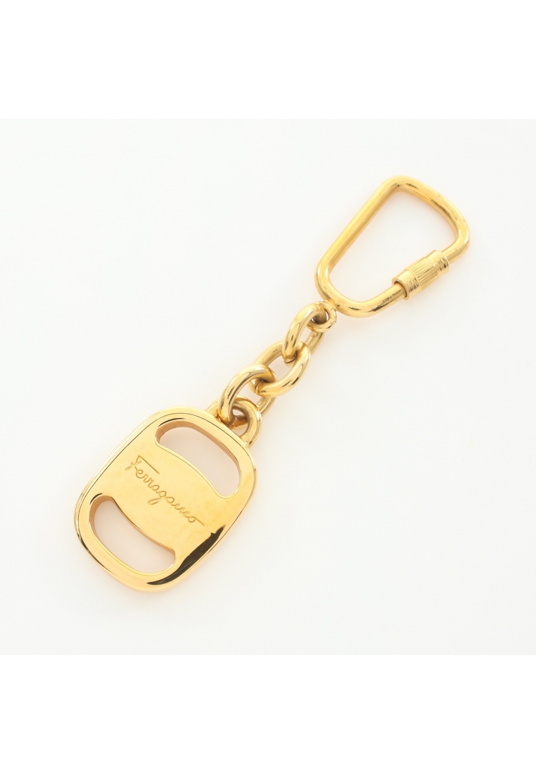 二奢 Pre-loved Salvatore Ferragamo Vala key ring bag charm GP gold