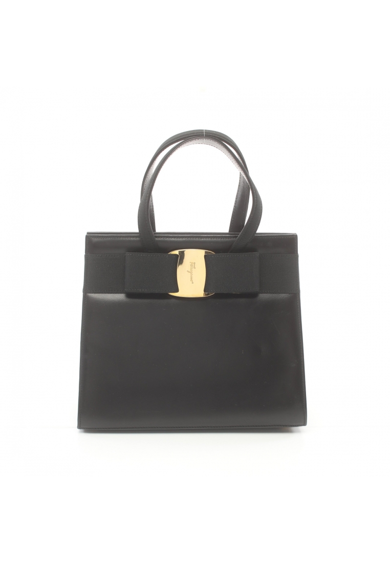 二奢 Pre-loved Salvatore Ferragamo vara ribbon Handbag leather black