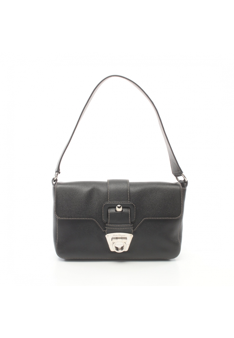 二奢 Pre-loved Salvatore Ferragamo Gancini one shoulder bag leather black